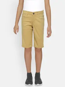 Gini and Jony Boys Khaki Solid Regular Fit Shorts