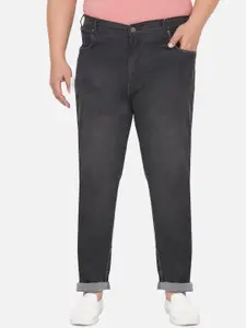 John Pride Plus Size Men Black Regular Fit Mid-Rise Clean Look Stretchable Jeans