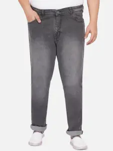 John Pride Plus Size Men Grey Regular Fit Mid-Rise Clean Look Stretchable Jeans