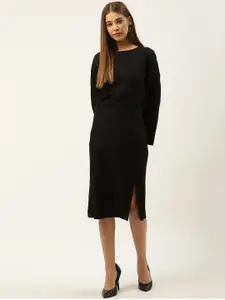 An Episode Women Black Solid Sheath Dress
