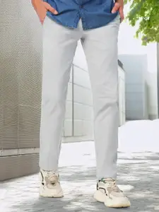 Urbano Fashion Men Grey Slim Fit Solid Chinos