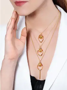 Rubans Gold-Plated Multi Layer Necklace