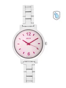 Helix Women Pink & Silver-Toned Analogue Watch TW041HL08