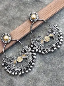 Peora Oxidised Silver-Plated Classic Drop Earrings