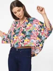 ONLY Women Multicoloured Boxy Printed Casual Shirt