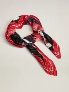 MANGO Women Black & Red Printed Scarf
