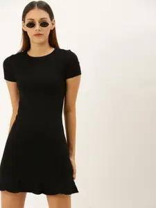 FOREVER 21 Women Black Solid Sheath Dress