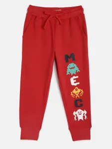 Miss & Chief Boys Red Printed Joggers