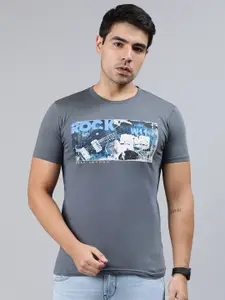 BEAT LONDON by PEPE JEANS Men Grey Printed Round Neck T-shirt