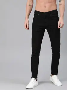 HERE&NOW Men Black Regular Fit Mid-Rise Clean Look Jeans