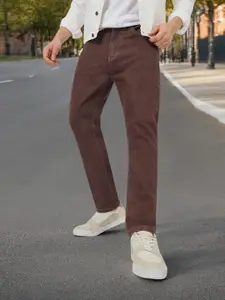 Urbano Fashion Men Brown Slim Fit Mid-Rise Clean Look Stretchable Jeans