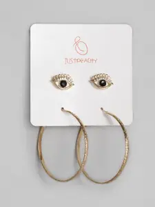 justpeachy Set Of 2 Gold Plated Earrings