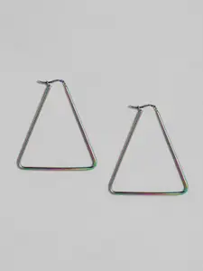 justpeachy Multicoloured Triangular Hoop Earrings