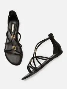 ALDO Women Black Solid Open Toe Flats