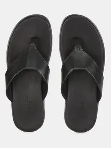 U.S. Polo Assn. Men Black Leather Sandals