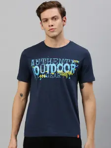 Wildcraft Men Navy Blue Printed Round Neck T-shirt