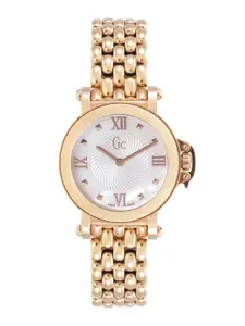 GC Women White Mother of Pearl Dial & Rose Gold Toned Analogue Watch X52003L1S