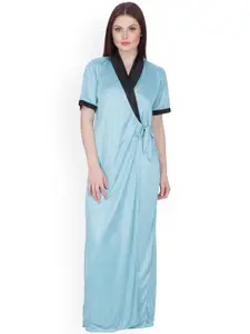 Secret Wish Blue Maxi Nightdress with Robe HC-186