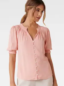 Forever New Women Pink Solid Shirt Style Top