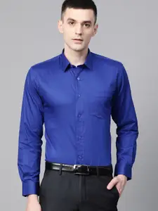 DENNISON Men Blue Smart Slim Fit Solid Formal Shirt