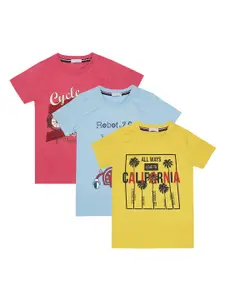 Luke & Lilly Boys Pack of 3 Multicoloured Printed Round Neck T-shirt