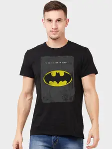 Free Authority Men Black Printed Round Neck Batman T-shirt