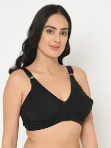 Curvy Love Plus Size Black Solid Non-Wired Non Padded Everyday Bra CL-03