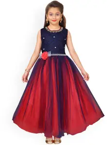 Aarika Girls Red Embellished Maxi Dress