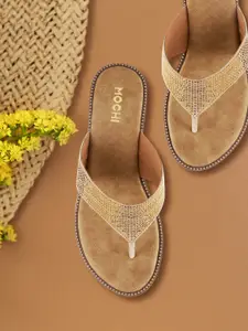 Mochi Women Beige Embellished Flats