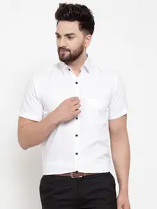 JAINISH Men White Slim Fit Solid Formal Shirt