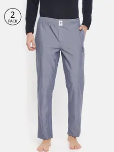 U.S. Polo Assn. Men Navy Blue Chambray Solid Lounge Pants