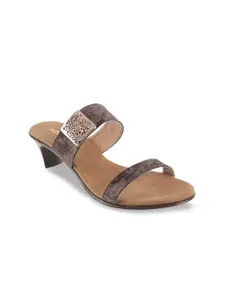 Mochi Women Brown Solid Sandals