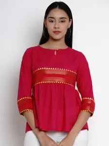 Bhama Couture Women Pink Solid Top