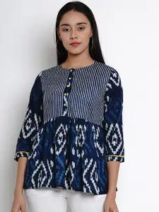 Bhama Couture Women Blue Printed Top