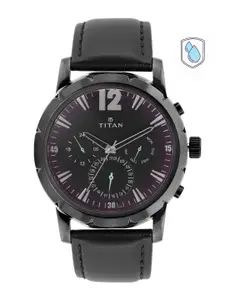 Titan Men Leather Straps Analogue Multi Function Watch NM90050QL03