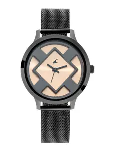 Fastrack Women Beige Analogue Watch 6210NM01