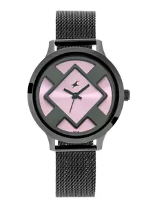 Fastrack Women Pink & Grey Analogue Watch