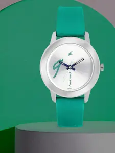 Fastrack Women Silver-Toned & Green Analogue Watch