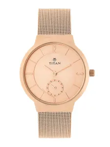 Titan Women Rose Gold Analogue Watch NL95033WM01-