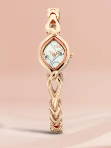 Titan Women Silver-Toned & Rose Gold Analogue Watch NM2455WM01