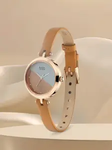 Titan Women Silver-Toned & Bronze-Toned Colourblocked Analogue Watch 2606WL01