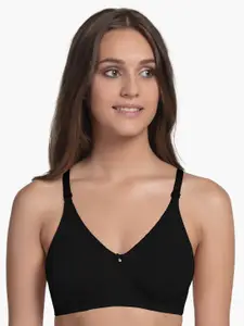 Enamor Women Black Non Padded Non Wired Shaper T-Shirt Bra with Moulded Cups