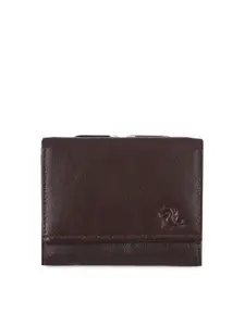 Kara Women Coffee Brown Solid Three Fold Leather Wallet