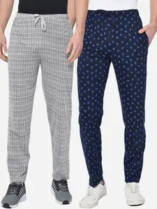 VIMAL JONNEY Men Pack Of 2 Printed Straight-Fit Track Pants