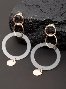 Madame Gold-Toned Rose Gold-Plated Circular Drop Earrings