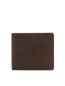 Bern Men Brown Solid Two Fold Leather Wallet