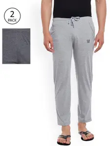 VIMAL Men Pack of 2 Grey Melange Lounge Pants