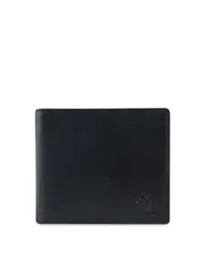Kara Men Black Solid Two Fold Leather Bi-Fold Wallet