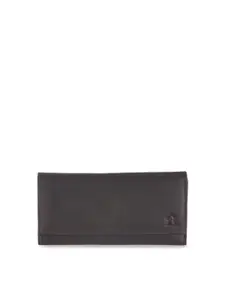 Kara Women Brown Solid Leather Three Fold Wallet