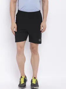 CHKOKKO Men Black Solid Regular Fit Sports Shorts